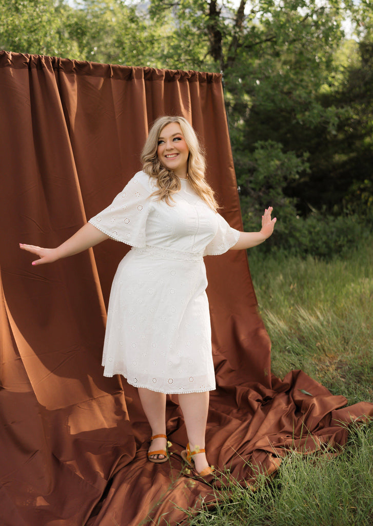 Blank Verse Dress | Cotton White Eyelet Dress - Poet Dresses