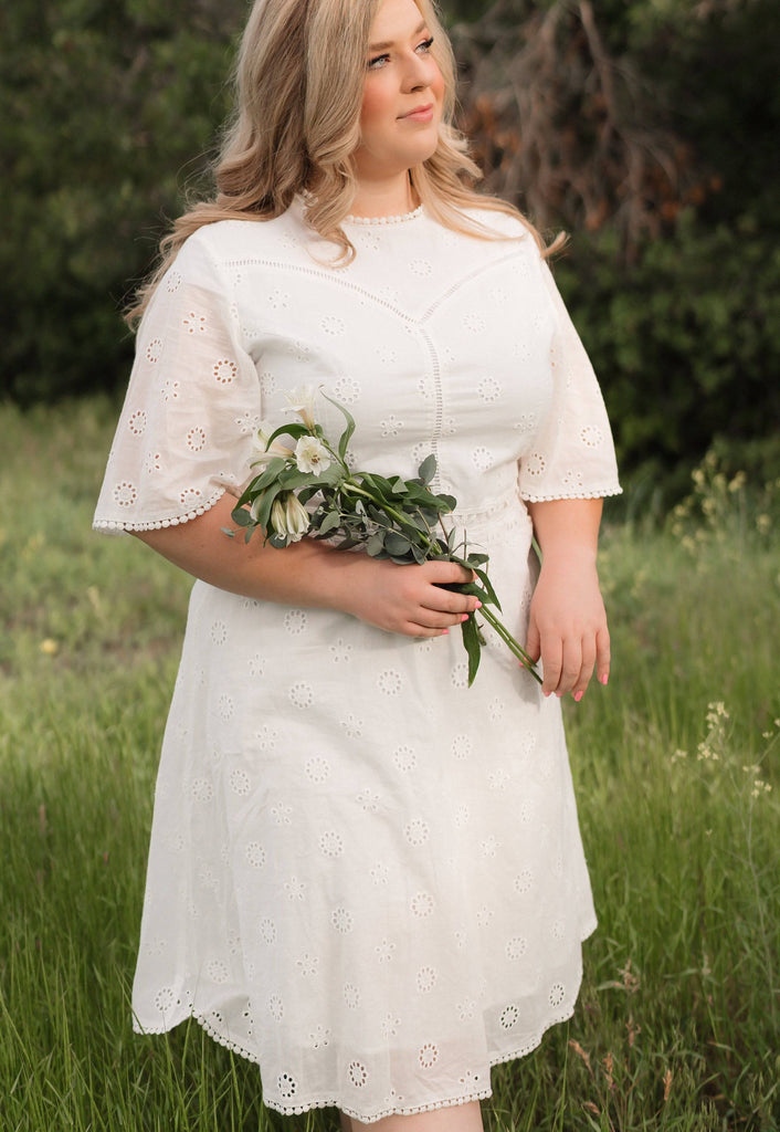Blank Verse Dress | Cotton White Eyelet Dress - Poet Dresses