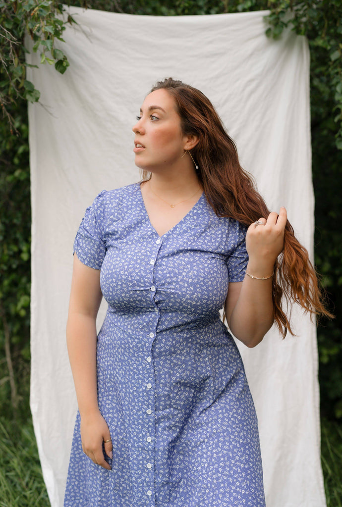Sonnet Dress in Periwinkle | Button-Up Dress - Poet Dresses