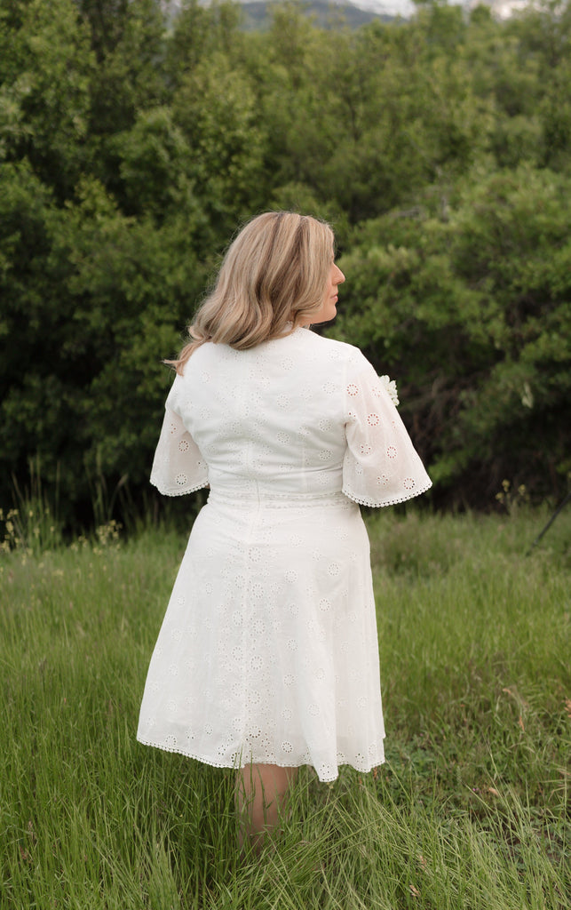 Blank Verse Dress | Cotton White Eyelet Dress - Poet Dresses
