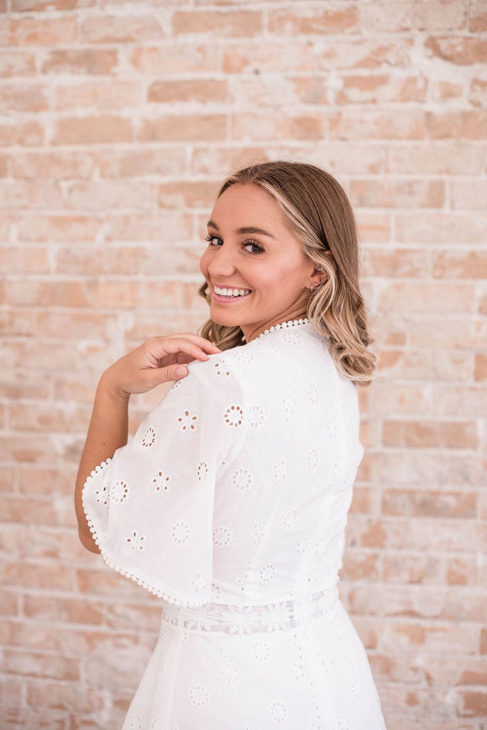 Blank Verse Dress | Cotton White Eyelet Dress - Poet Dresses