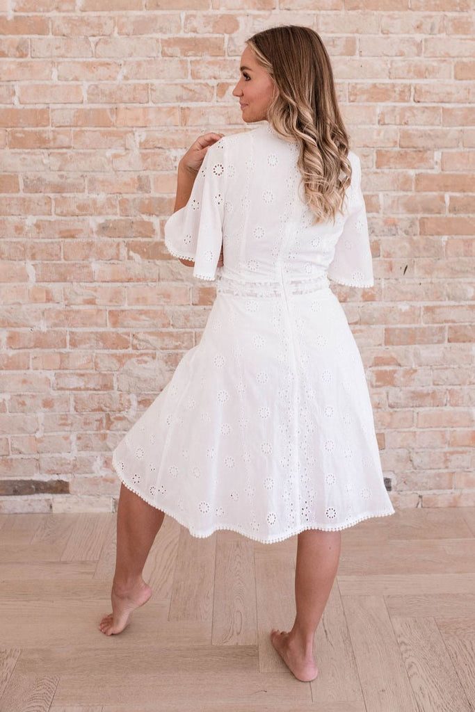 Blank Verse Dress | Cotton White Eyelet Dress - Poet Dresses