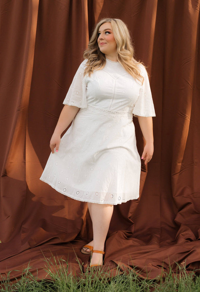 Blank Verse Dress | Cotton White Eyelet Dress - Poet Dresses