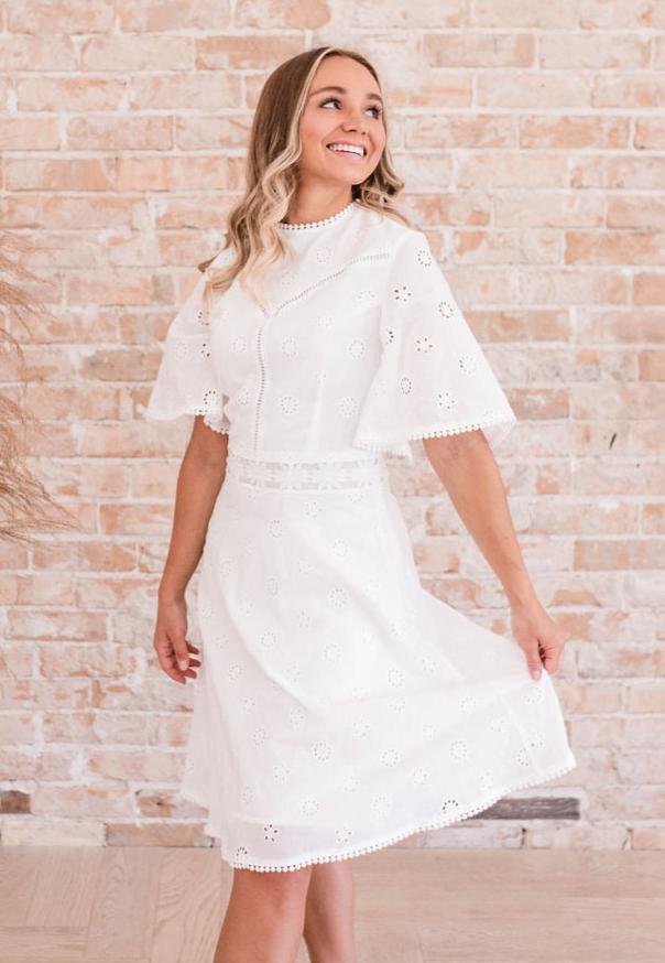 Blank Verse Dress | Cotton White Eyelet Dress - Poet Dresses