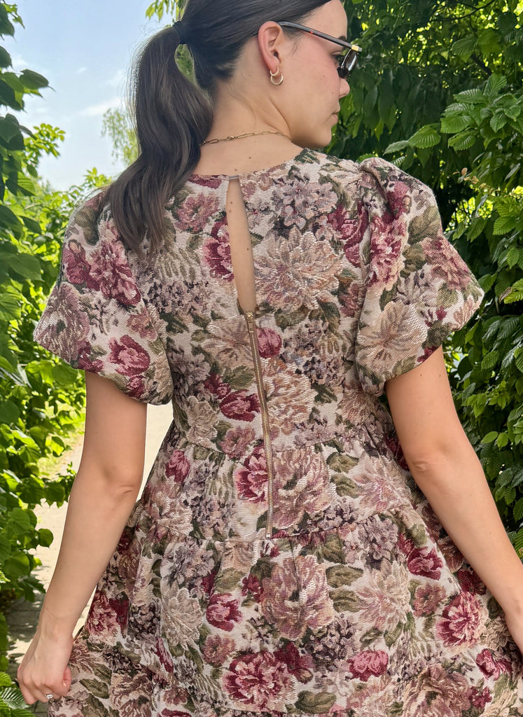 Folio Dress | Brown Floral Dress - Poet Dresses