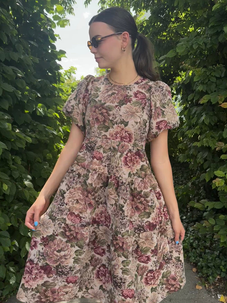 Folio Dress | Brown Floral Dress - Poet Dresses