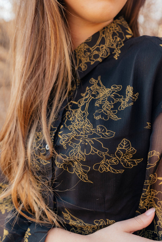 Haiku Dress | Black and Gold Dress - Poet Dresses