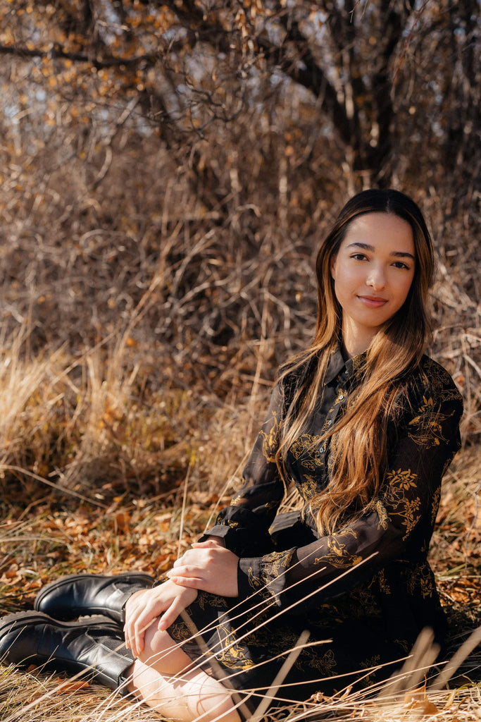 Haiku Dress | Black and Gold Dress - Poet Dresses