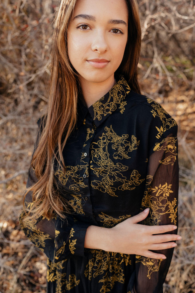 Haiku Dress | Black and Gold Dress - Poet Dresses