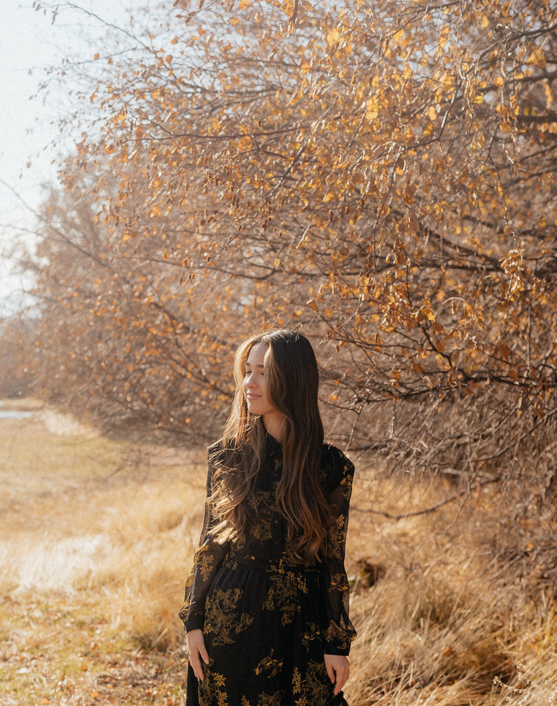 Haiku Dress | Black and Gold Dress - Poet Dresses