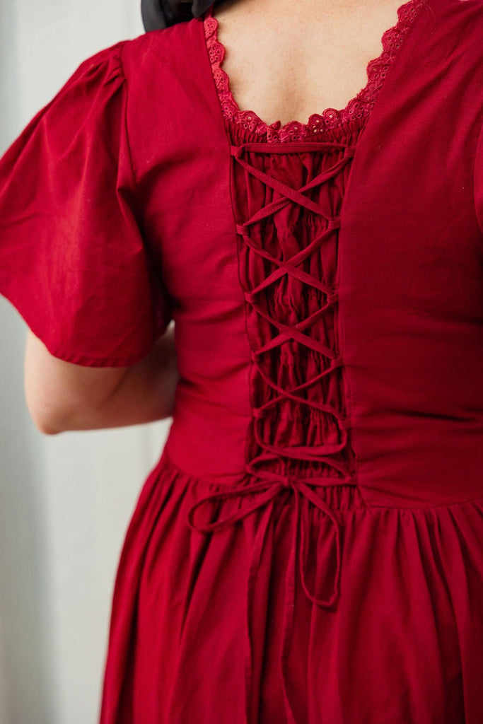Hymn Dress in Cherry | Red Cotton Dress - Poet Dresses