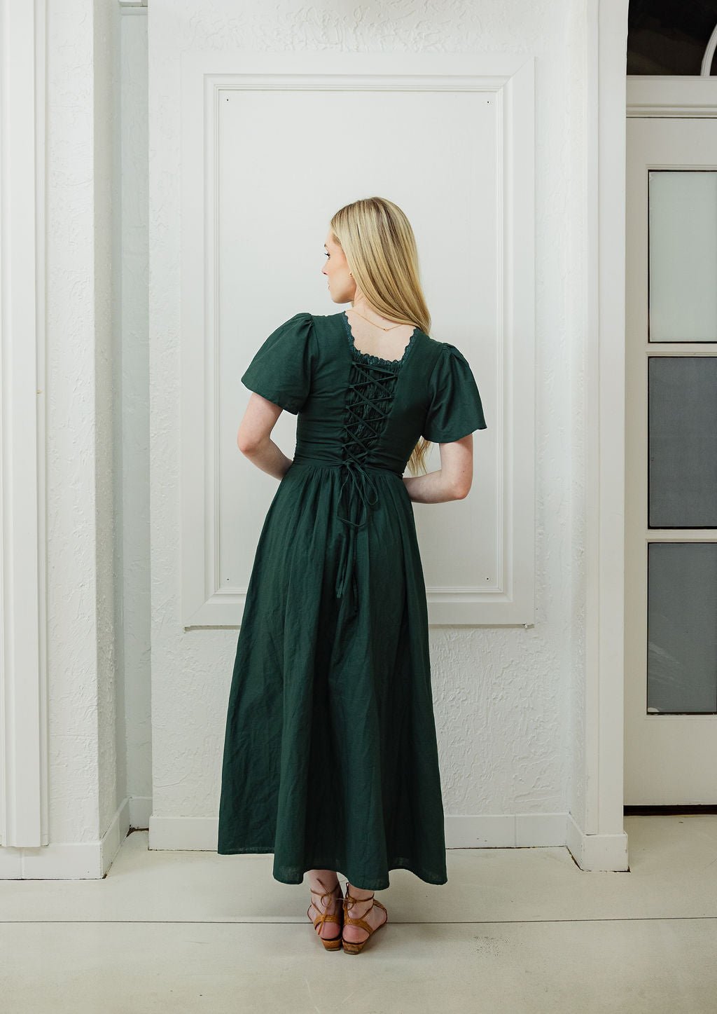 Green Cotton-Linen Dress | Comfy, Flattering, and Shapely