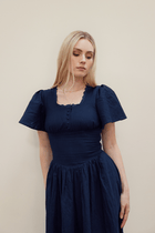 Hymn Dress in Midnight | Navy Cotton Dress