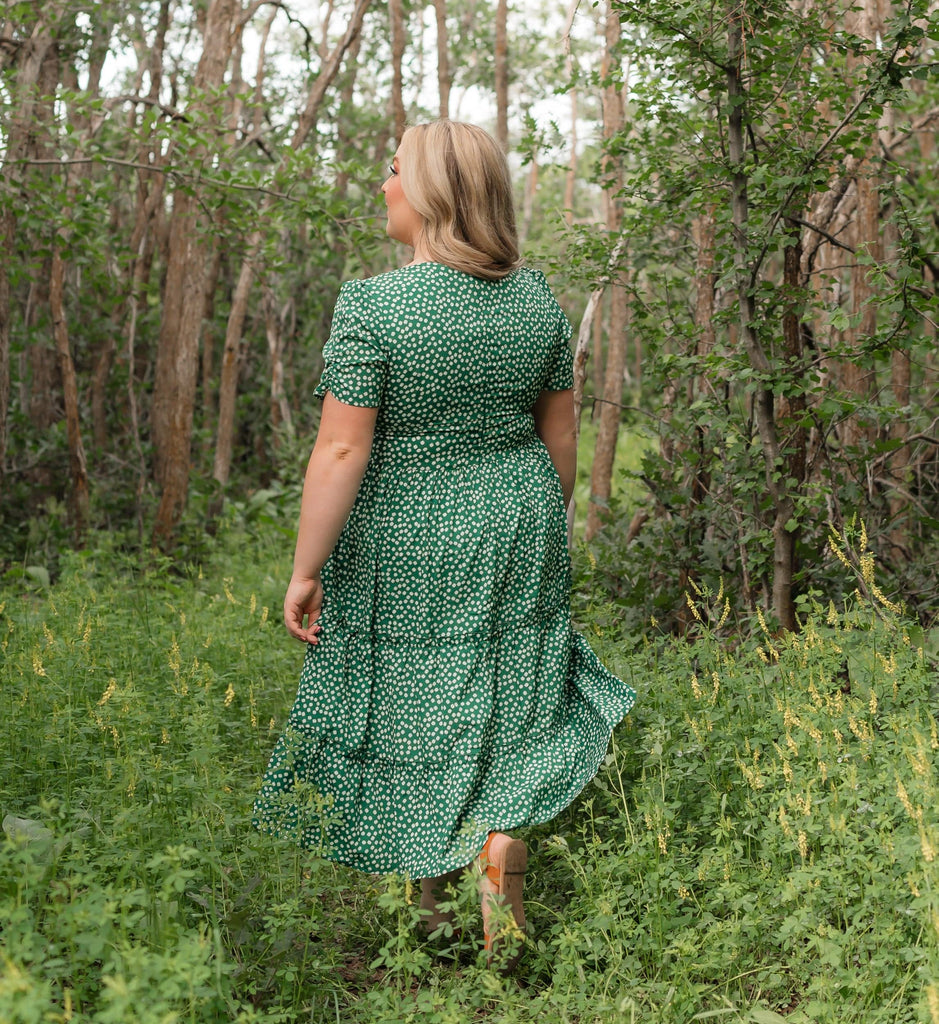 Limerick Dress in Clover | Green Midi Dress - Poet Dresses
