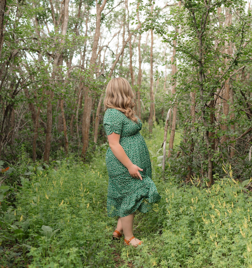 Limerick Dress in Clover | Green Midi Dress - Poet Dresses