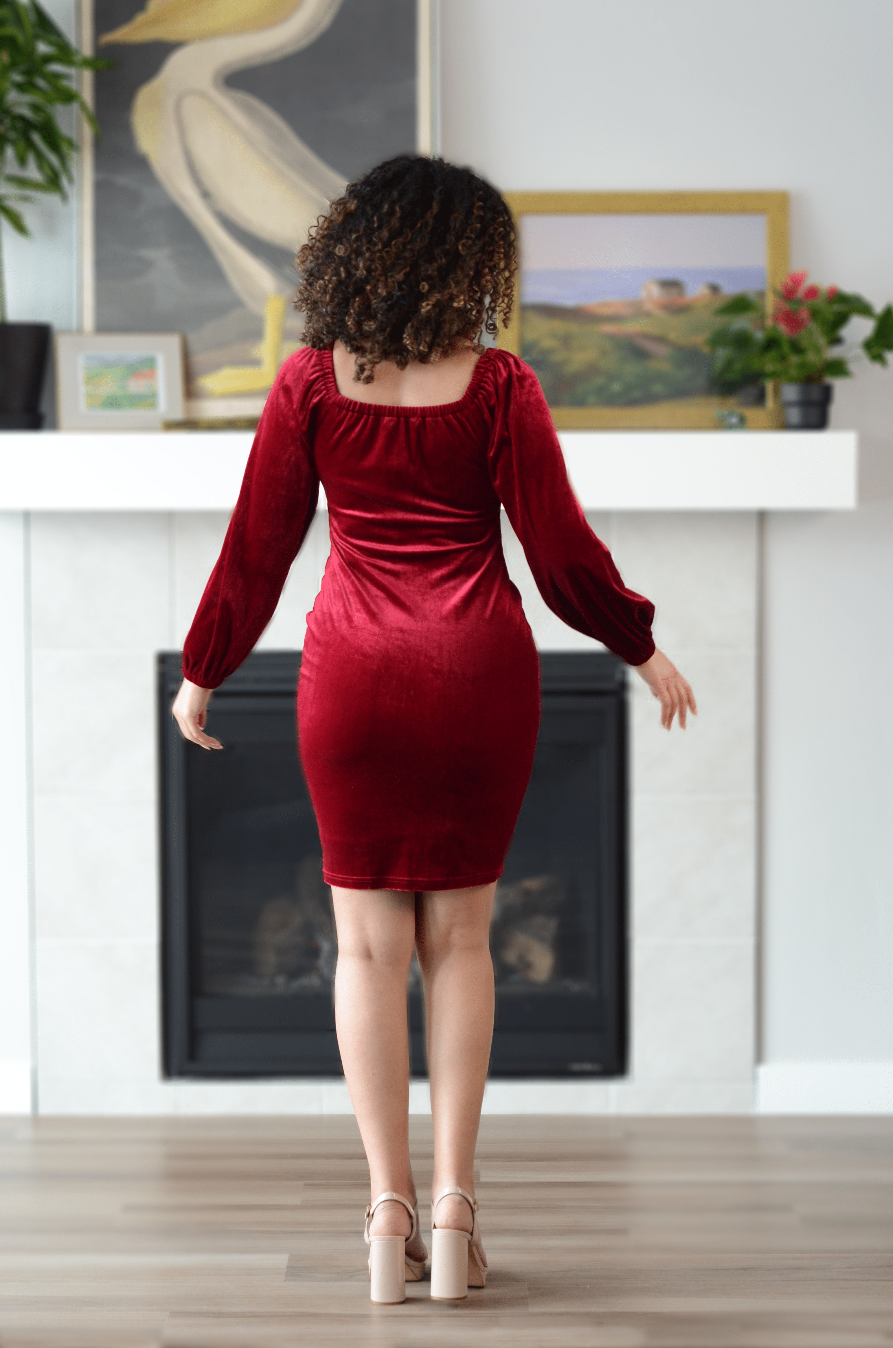 wine dress Petal and Pup Women's Farrow Long Sleeve Midi Dress main image 0