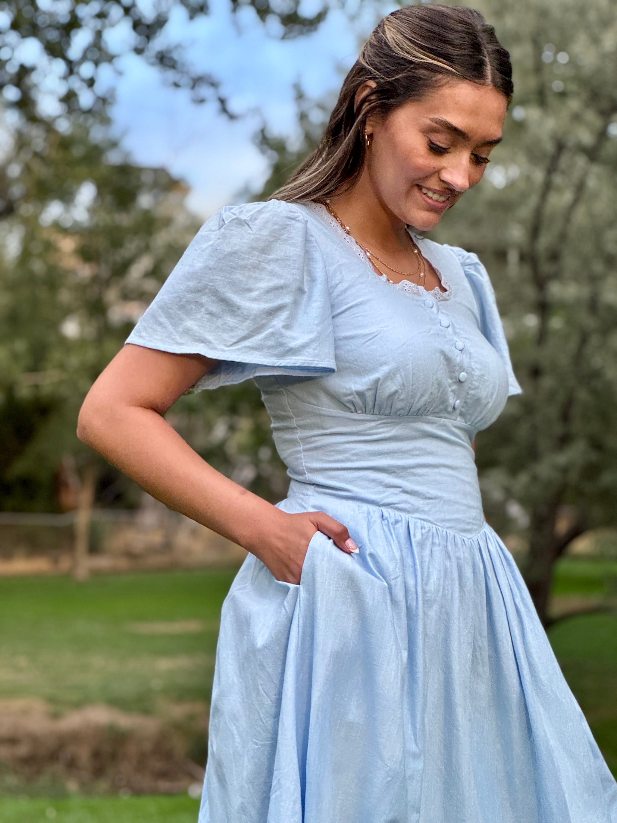 light cotton dress Baby blue Cotton-Linen | Comfy, Flattering, and Shapely Linen dress Color:WASHED-PEACOCK 30CM2025UNDER30 Zara Must-Have: The Perfect Each piece is handcrafted