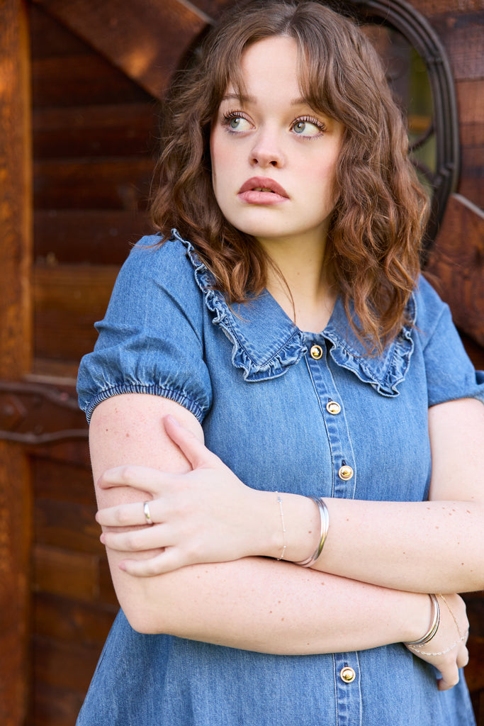 PREORDER Prose Dress in Denim | Knee Length Babydoll Dress - Poet Dresses