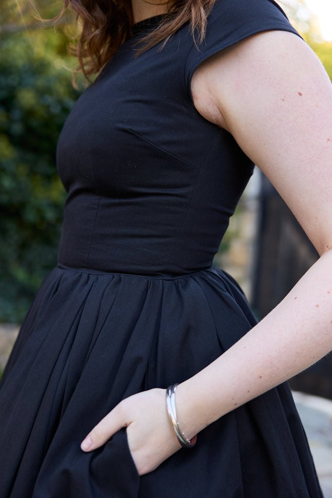 PREORDER Rhythm Dress in Noir | Black Vintage Tea - Length Dress - Poet Dresses