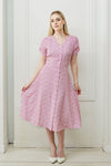 Sonnet Dress in Peony | Pink Button-Up Dress