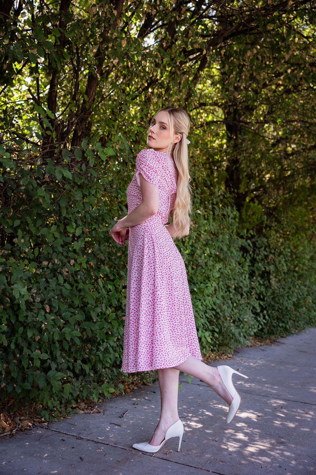 pink button up dress Button-Up | Pink, Cute, Comfy Fabric smocked_emerydress Allure 19-250 Modest Prom Color:ivory-pink Whether you wear it