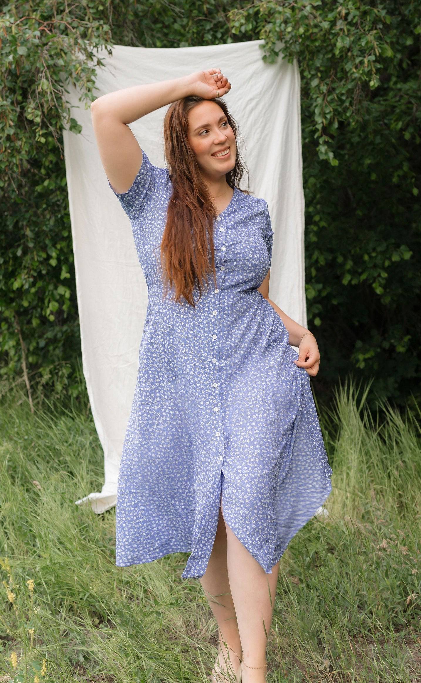long sleeve periwinkle dress Periwinkle Dress | Button-up, Cute, Comfy Fabric